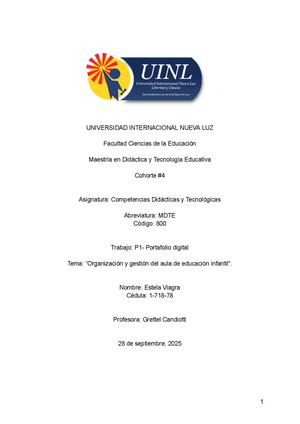 Organización y gestión del aula de educación infantil