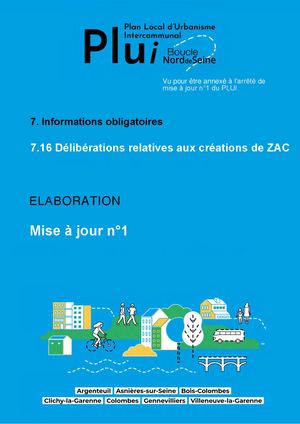 7 16 -  Délibérations Relatives Aux Créations De ZAC MàJ 1