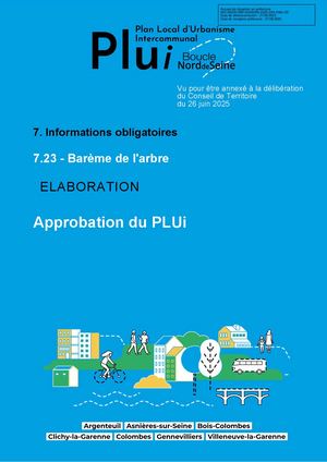 7 23 - Barème De L'arbre - Approbation