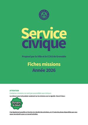 Fiches Missions Service Civique 2026