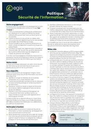 Politique sécurité de l’information