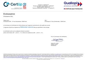 Certificat Qualiopi Evolussance
