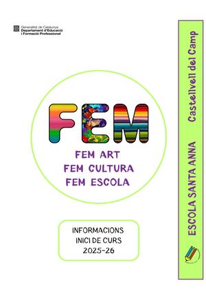 Escola Santa Anna - Dossier d'inici de curs 2025-2026