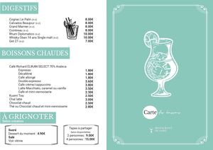 CARTE BOISSON - GOLF