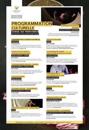 Programmation Cour et Jardin sept 2025 - janv 2026