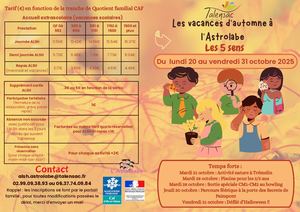 Programme Vacances Automne 2025 Astrolabe