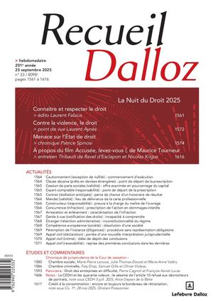 Recueil Dalloz 09-2025
