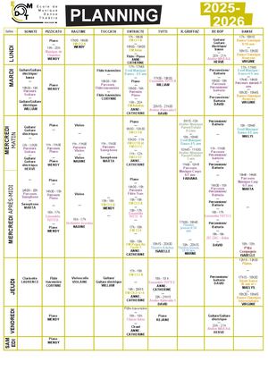 Emploi Du Temps Emdt 2025 2026