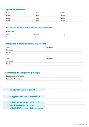 Extrait 2221 Livret de progression du pilote avion (21e édition)