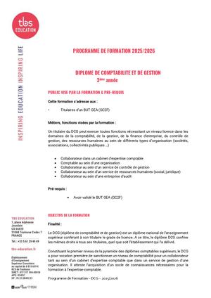 Programme De Formation Dcg 3 2025 2026