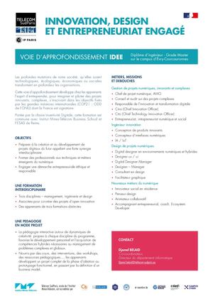 Option Innovation, Design Et Entrepreneuriat Engagé (Idee)