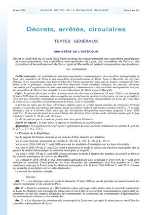 Decret De Convocation électeurs 2026