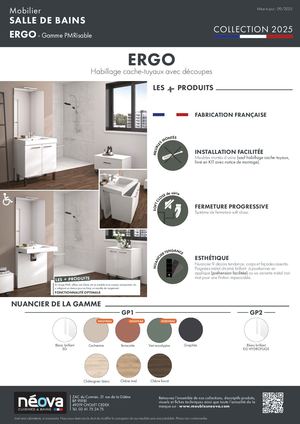 NÉOVA Fiche ERGO HABILLAGE CACHE TUYAUX Avec Découpe Tuyauterie