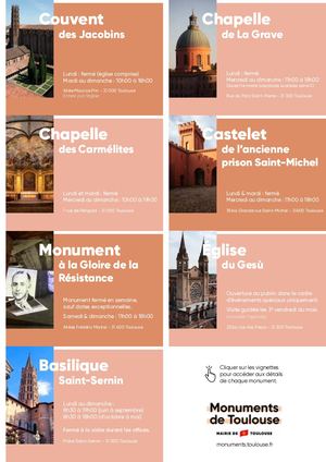 Informations Pratiques X Monuments De Toulouse 210x297mm 2025