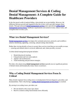 Denial Management Services & Coding Denial Management A Complete Guide For Healthcare Providers (1)