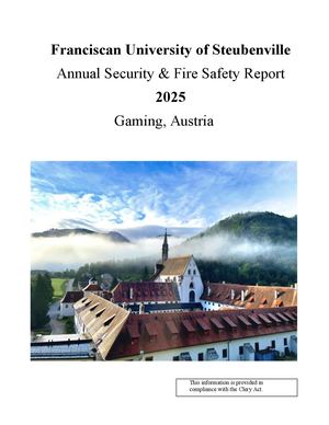 Annual Security & Fire Safety Report 2025 Austria Campus
