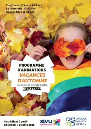 Programme des vacances d'automne 2025