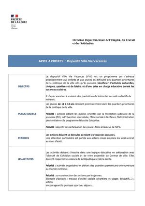 Fiche VVV AAP 2026 - Contrat de Ville
