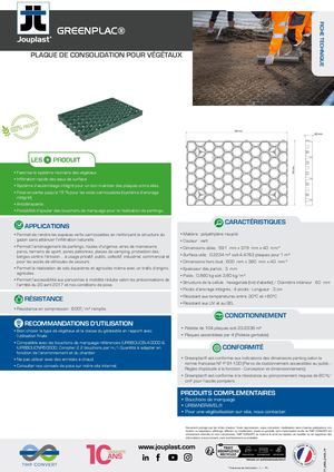 PLAQUE DE CONSOLIDATION POUR VÉGÉTAUX JOUPLAST
