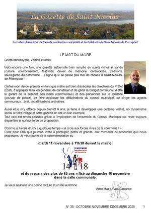 Gazette Octobre Novembre Décembre 2025