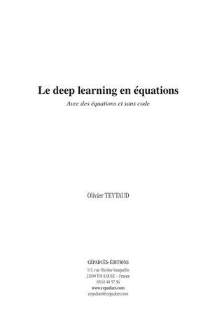 Extrait 2230 Le deep learning en équations. Avec des équations et sans code
