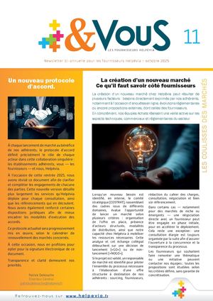 Newsletter Fournisseurs Helpévia & Vous N°11
