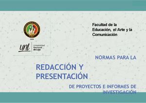 Normas Para La Redacción Y Presentación Del Proyecto E Informe De Investigación Feac (1) Convertido