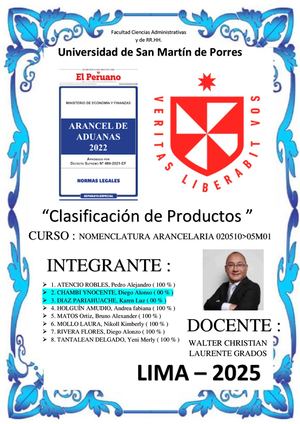 Tarea De Clasificación Arancelaria