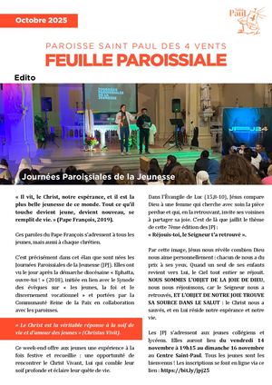 Feuille Paroissiale octobre 2025