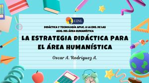 La Estrategia Didáctica Para El áRea Humanística