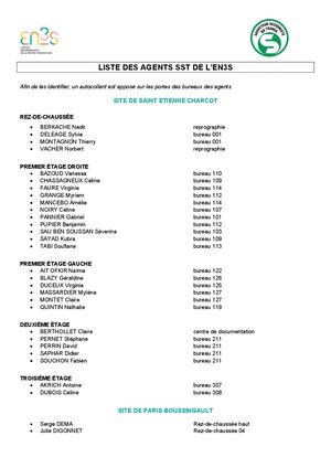 Liste Des Agents Sst