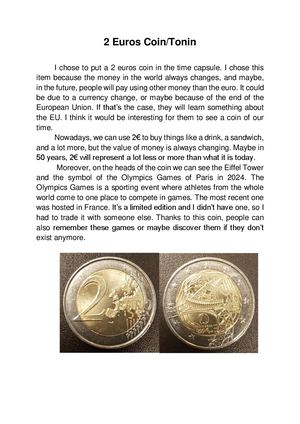 Contenu De La Capsule Temporelle