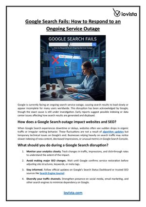Surch Fail Calaméo - Google Search Fails: How to Respond to an Ongoing Service Outage