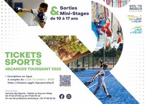 Tickets Sports - Programme Vacances Toussaint 2025