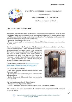 Subside 1 - Année Vocationnelle 2024-2025