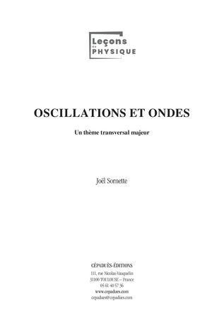 Extrait 2231 Oscillations et ondes. Un thème transversal majeur