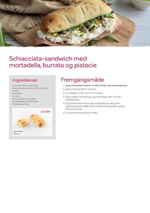 Schiacciata-sandwich med mortadella, burrata og pistacie