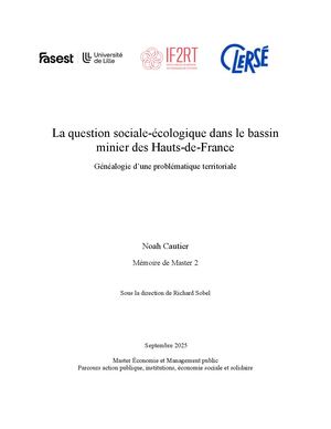 La question sociale écologique dans le Bassin Minier Des Hauts De France, généalogie d'une problématique territoriale