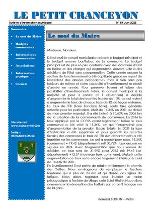 Le Petit Cranceyon N°84 Juin 2025