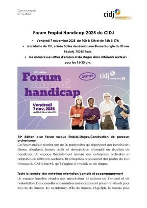 CP CIDJ Forum Emploi Handicap Nov 2025