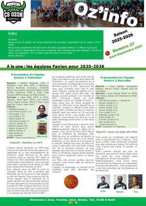 Newsletter Cso Août Septembre 2025 N°27