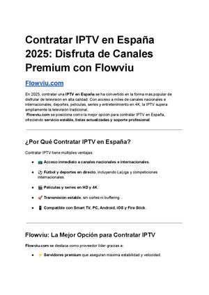 Contratar IPTV en España 2025: Accede a Canales Premium con Flowviu