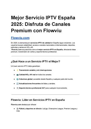 Mejor Servicio IPTV España 2025: Canales Premium y Transmisión Estable con Flowviu