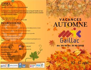 Flyer Vacances Automne 2025