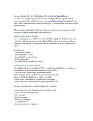 Esenler Kombi Servisi