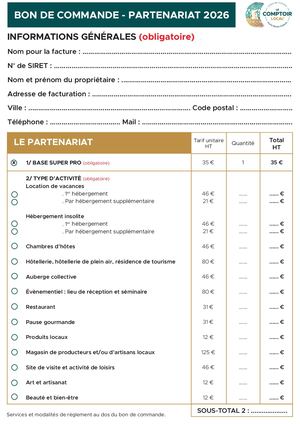 Bon De Commande 2026