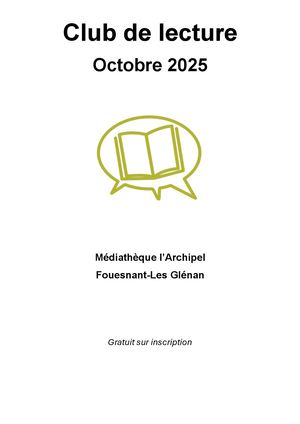 Club de lecture - la sélection d'octobre 2025