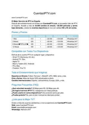 El Mejor Servicio de IPTV en España | +32.000 Canales y +120.000 Películas