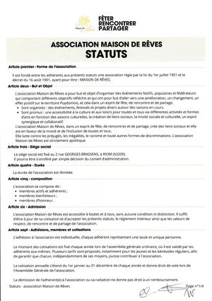 Statuts 2025 I Association Maison De Reves