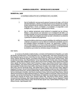 Ley Especial Para La Proteccion De Victimas Y Testigos